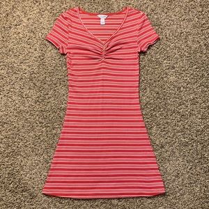 red and white striped dress